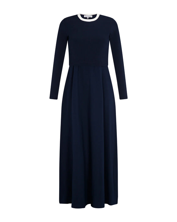PAR-D435 NAVY CROP TOP&DRESS SET
