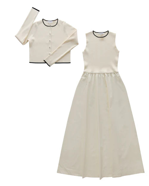 PAR-D501 IVORY CARDI DRESS