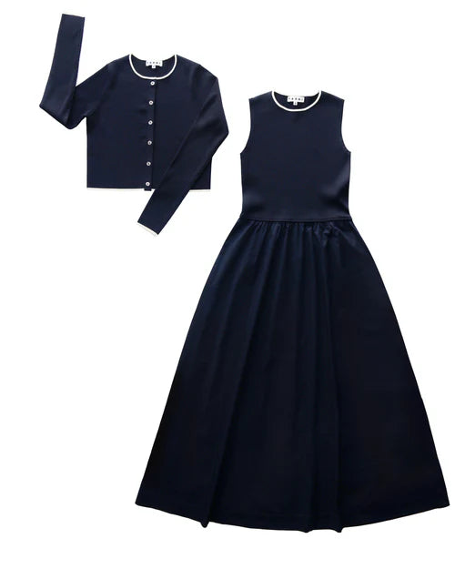 PAR-D501 NAVY CARDI DRESS
