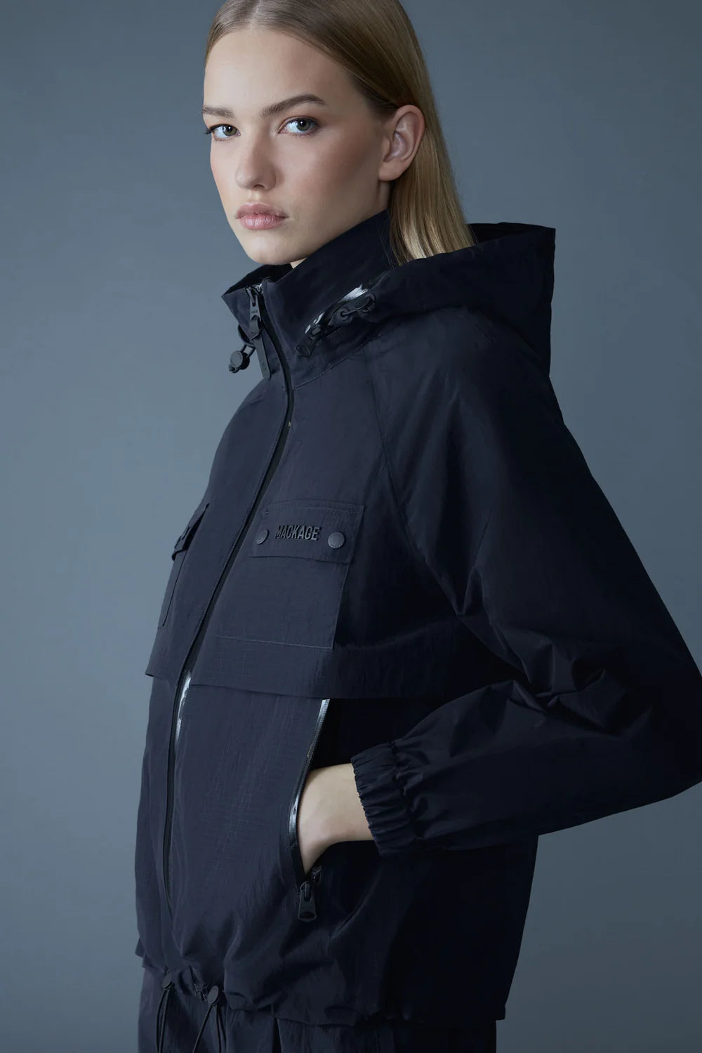 MKG-DEVORAH NAVY RAIN JACKET