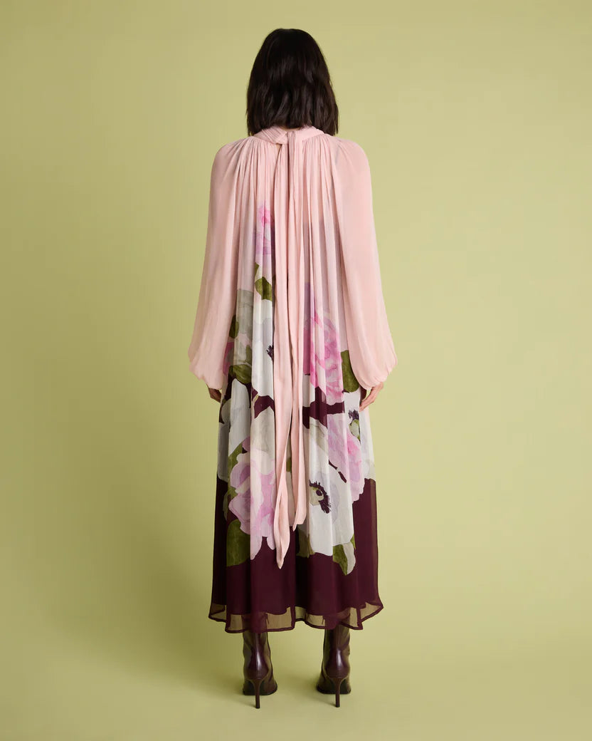FLR-DR-207 FLORAL CHIFFON DRESS