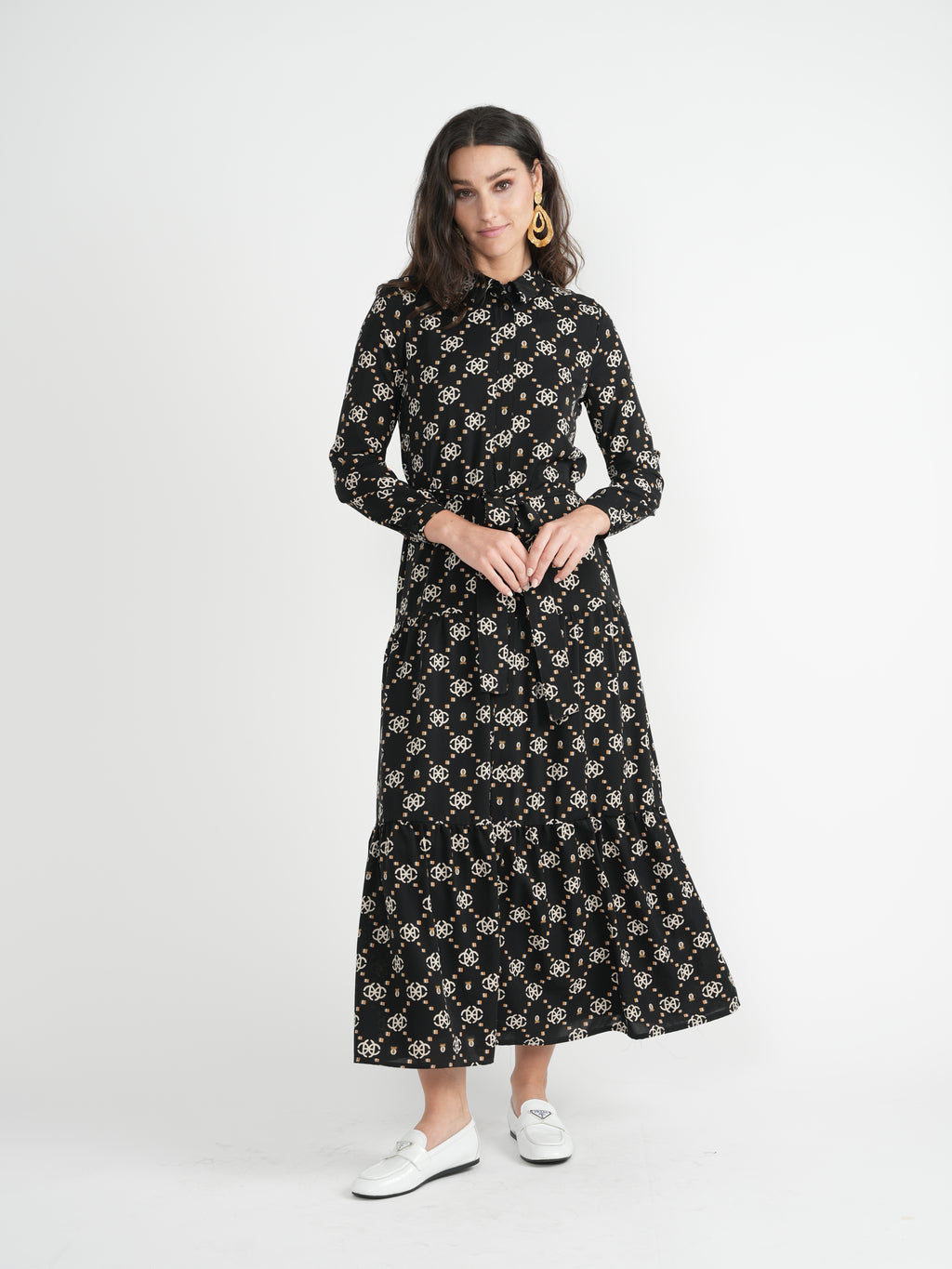 Black print dress