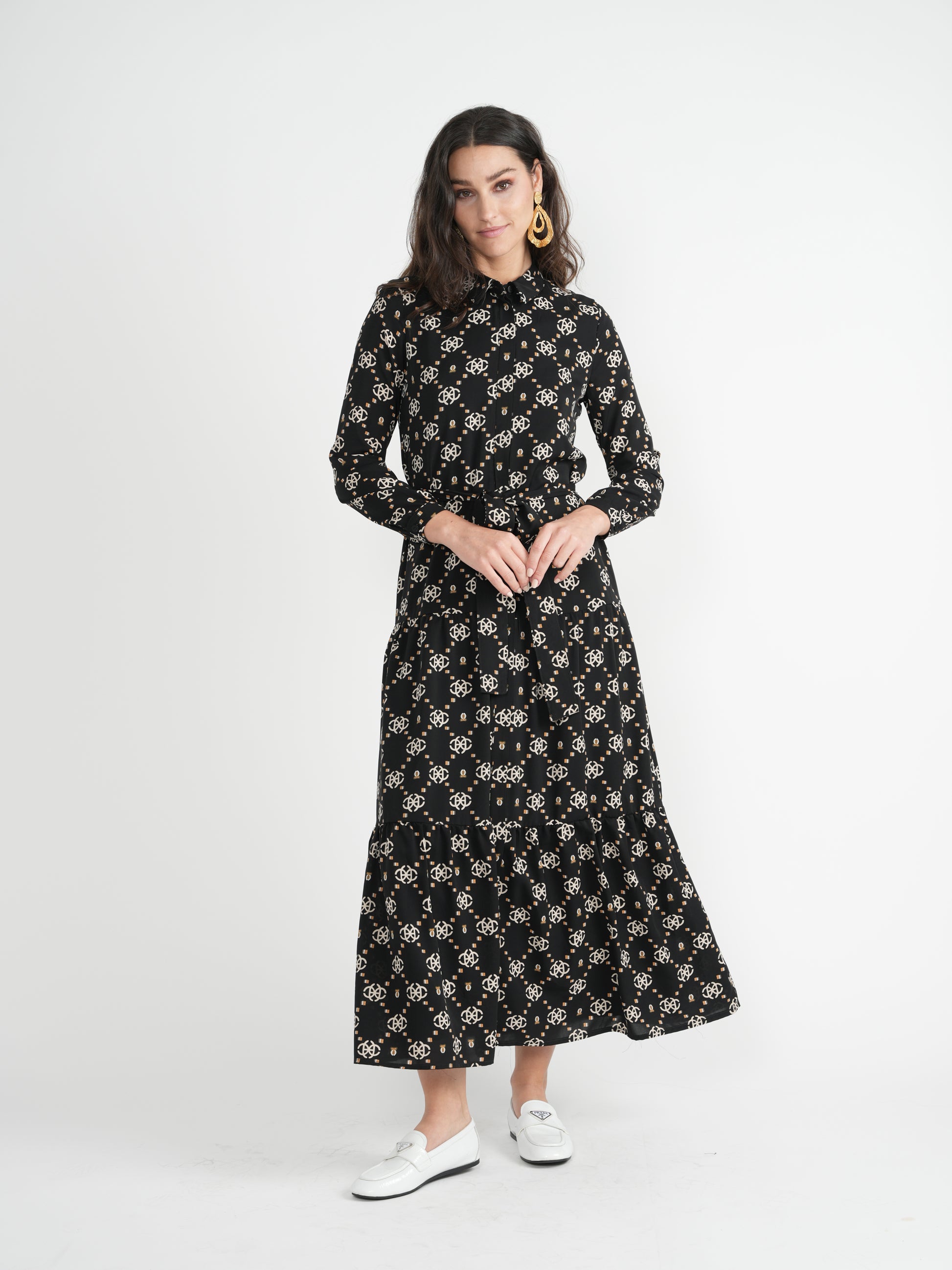 Black print dress
