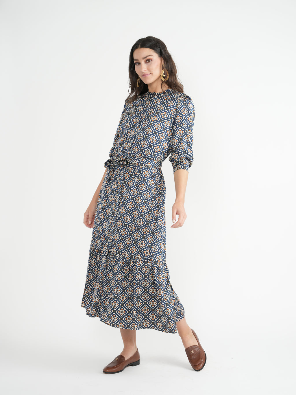 DEJ-DS4M8866A DENIM PRINT DRESS