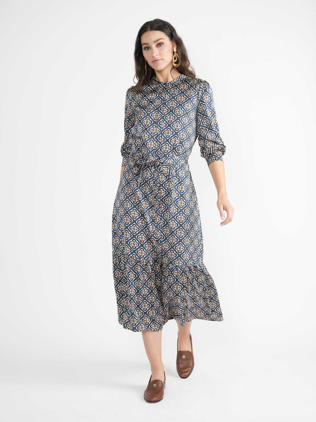 DEJ-DS4M8866A DENIM PRINT DRESS