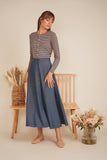 DEJ-SB5CM1319T STONE&TEAL STRIPED CARDIGAN