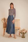 DEJ-SB5CM1319T STONE&TEAL STRIPED CARDIGAN