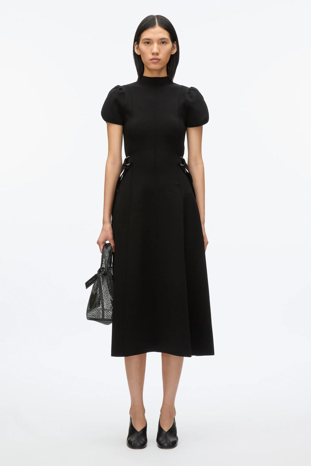 PLM-E251-70362VRW BLACK RIB TULIP DRESS
