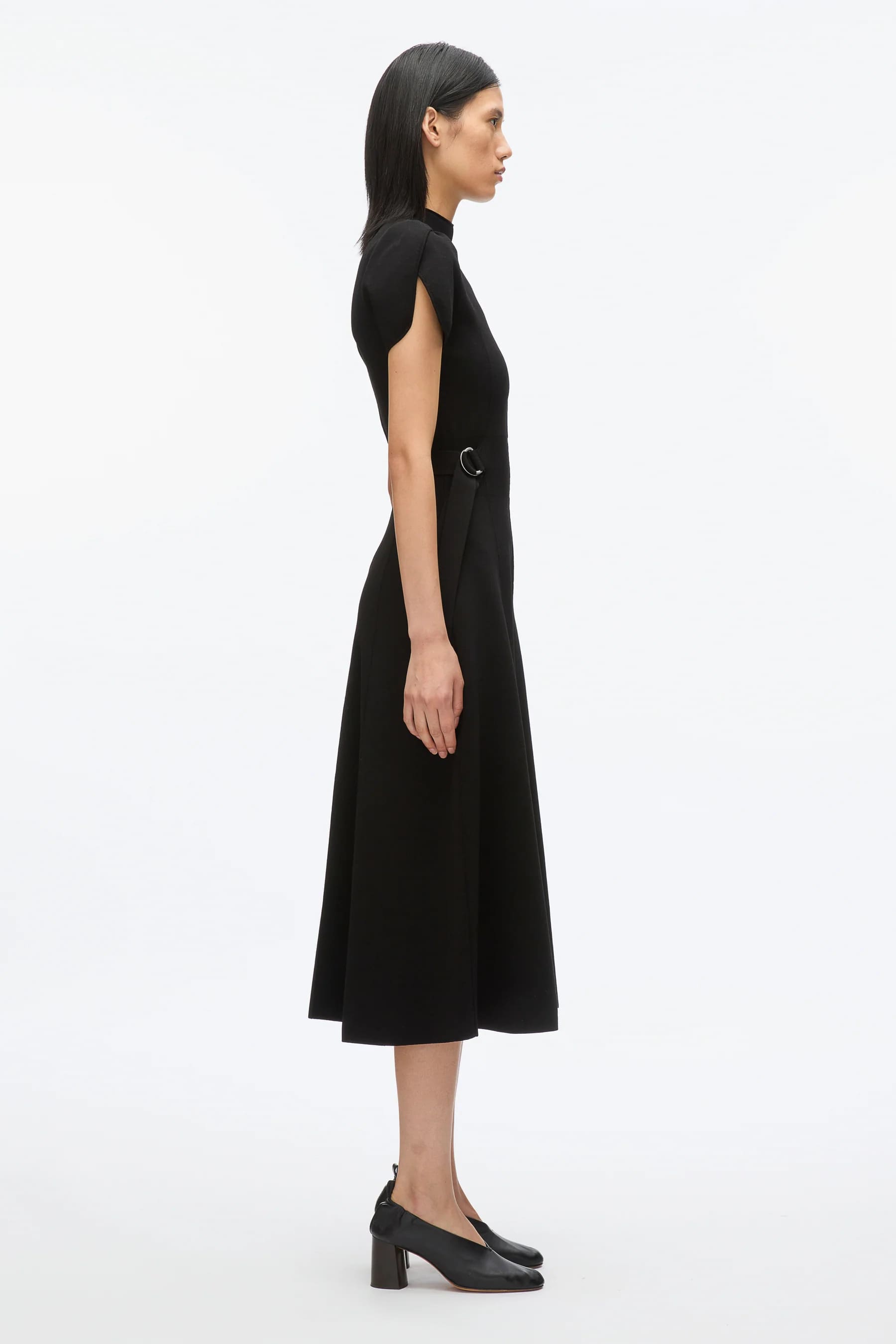 PLM-E251-70362VRW BLACK RIB TULIP DRESS