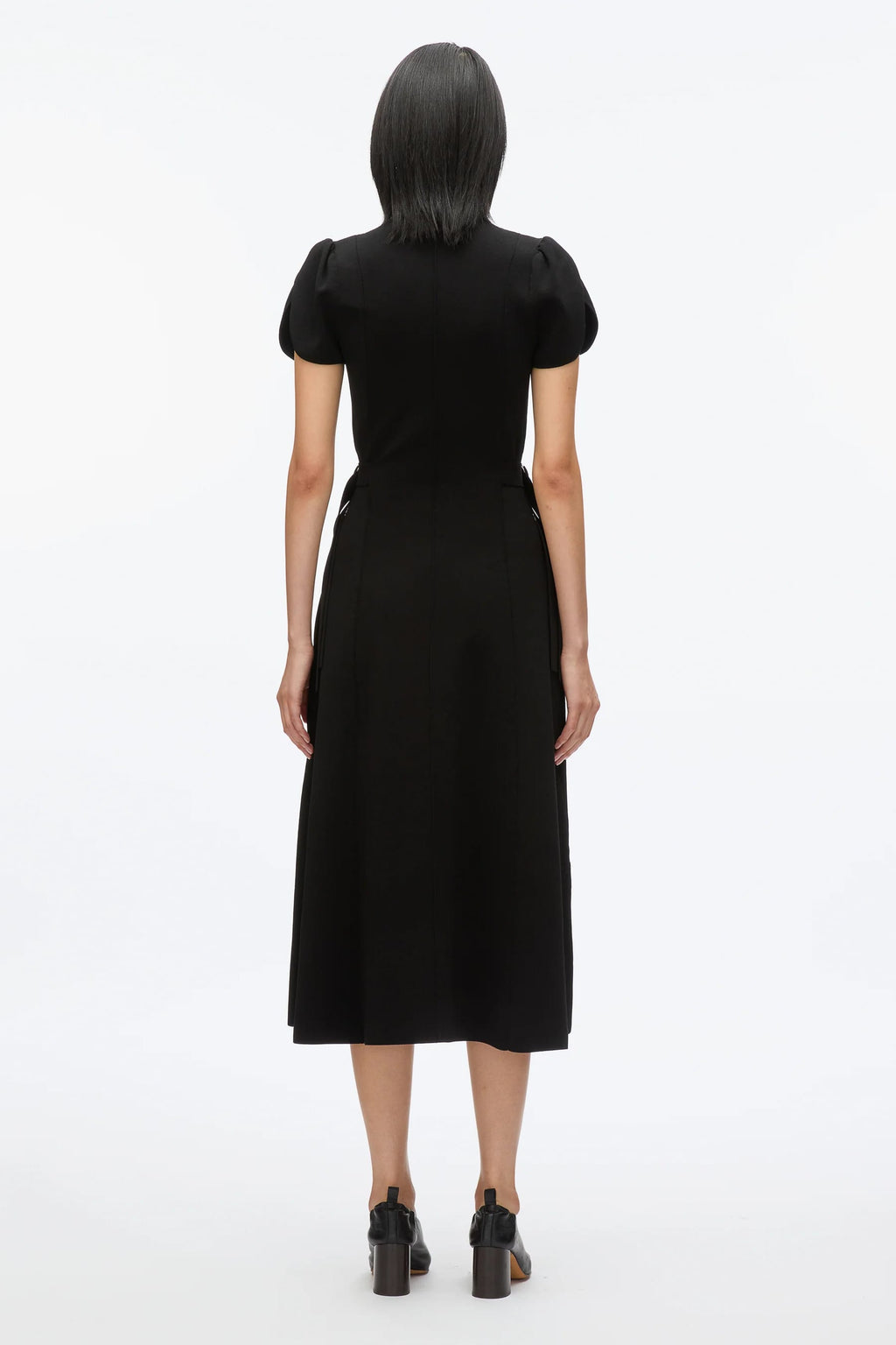 PLM-E251-70362VRW BLACK RIB TULIP DRESS