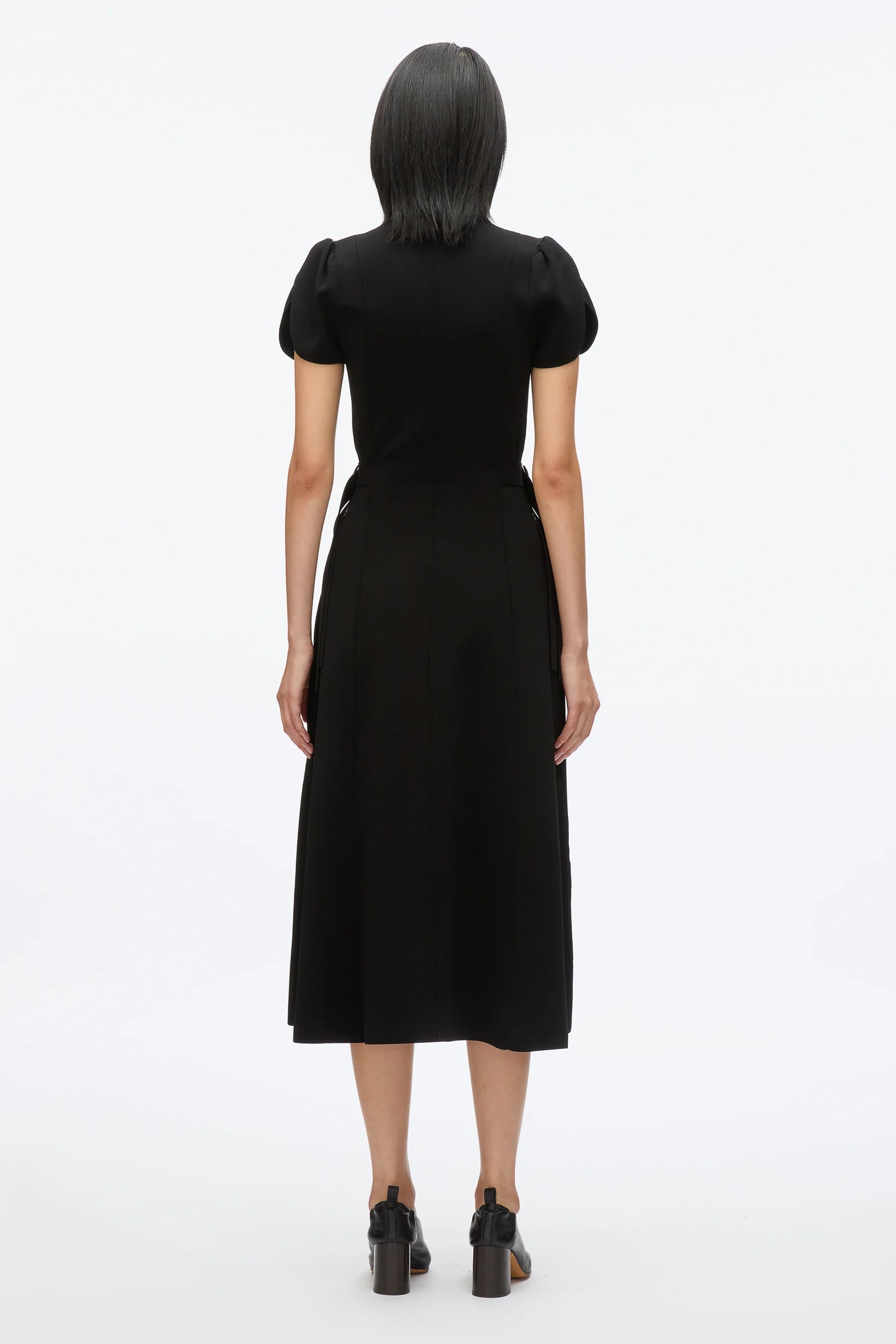 PLM-E251-70362VRW BLACK RIB TULIP DRESS