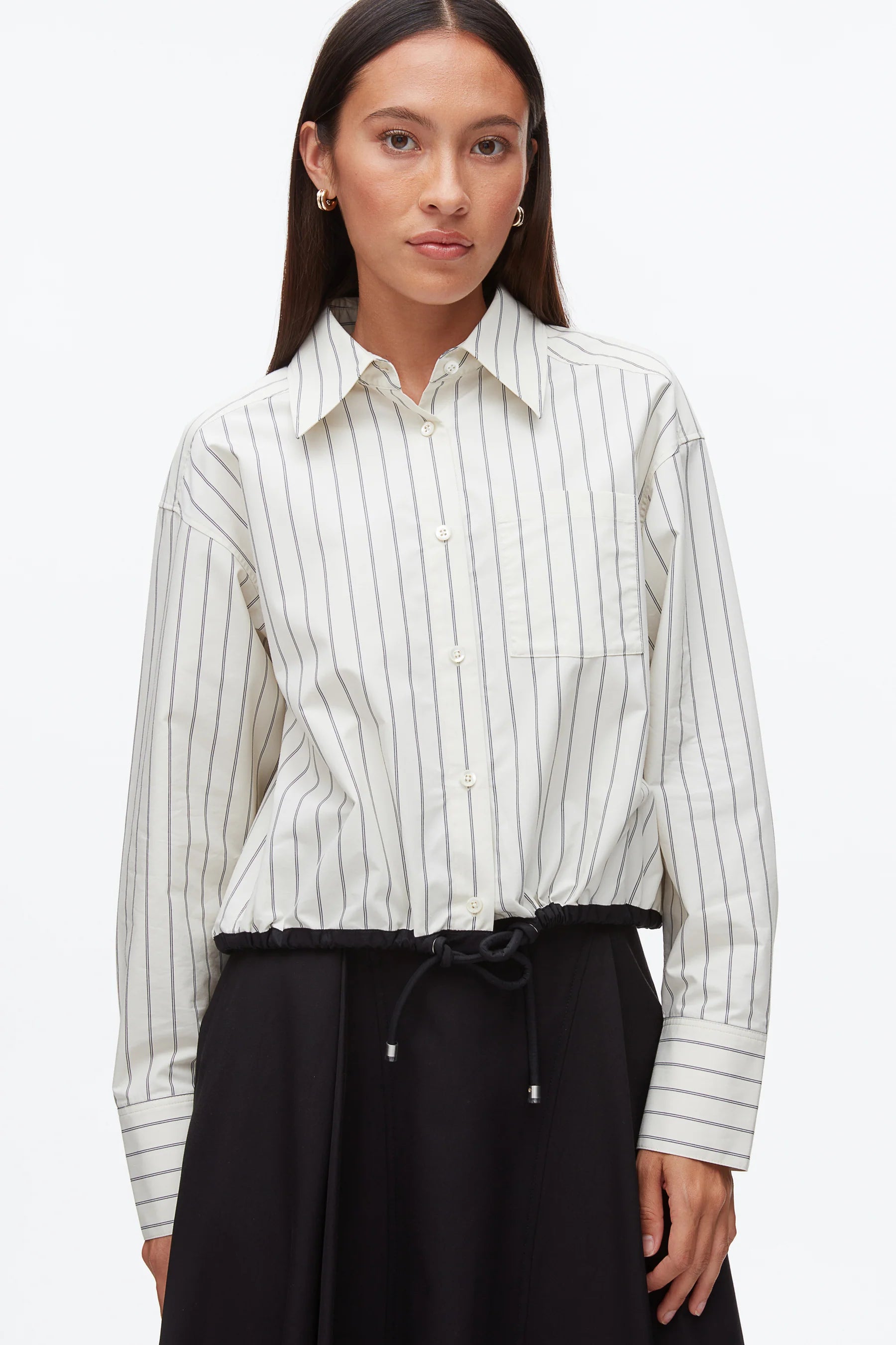 PLM-E61-1767 CREAM MULTI STRIPE BLOUSE