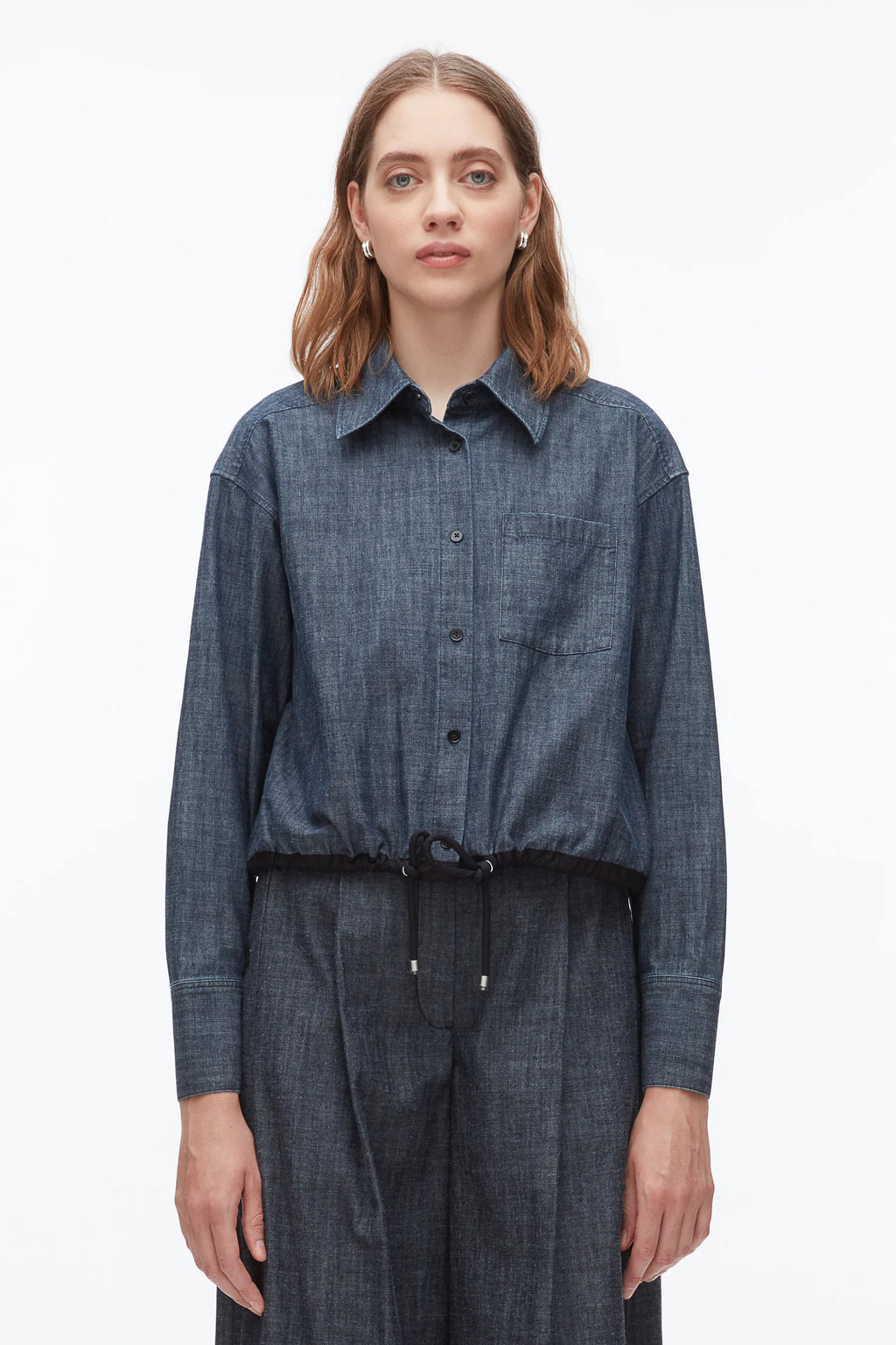 PLM-E6-1767 WASHED DENIM BLOUSE