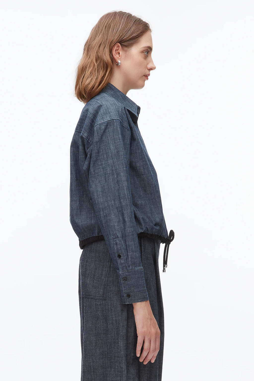 PLM-E6-1767 WASHED DENIM BLOUSE