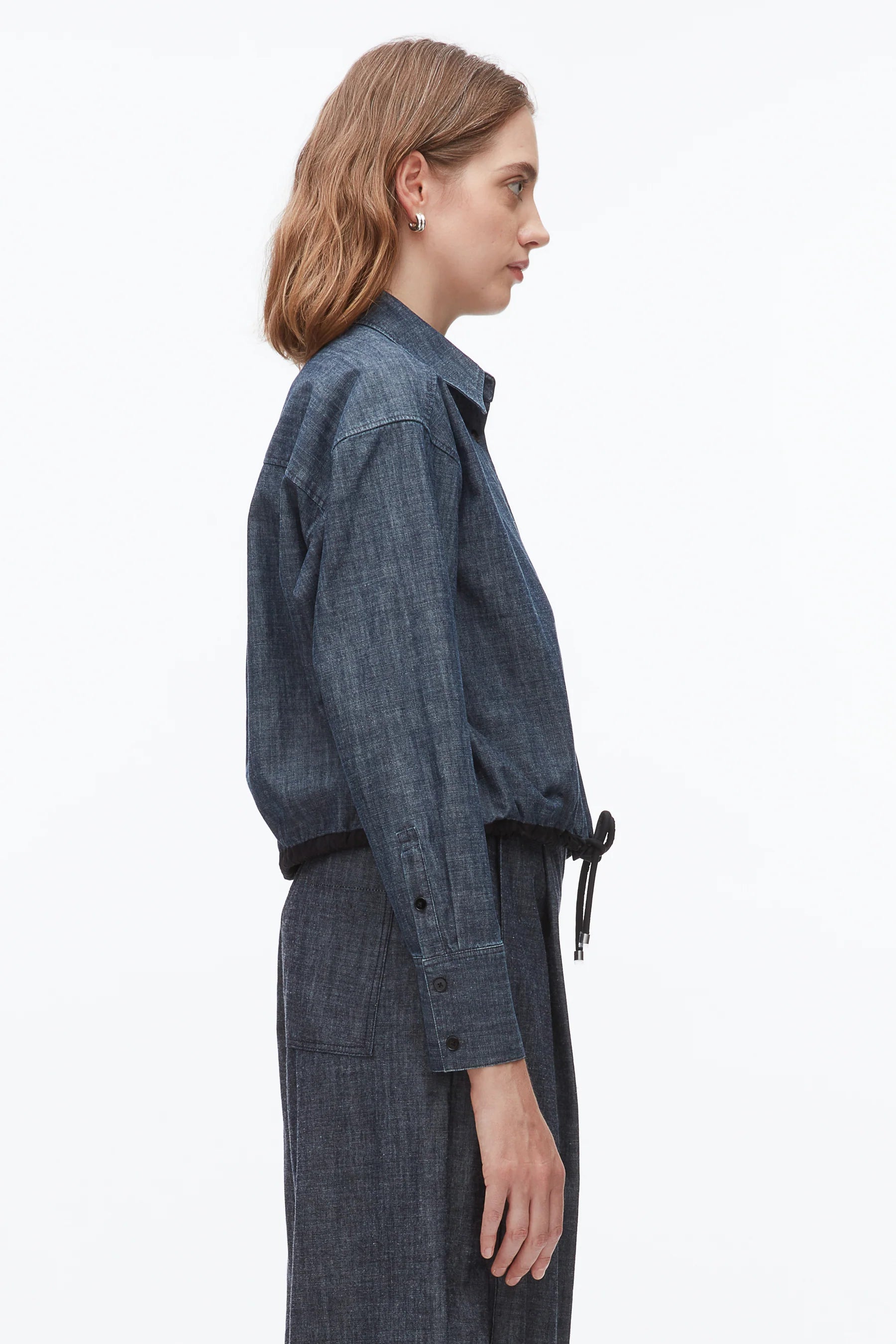 PLM-E6-1767 WASHED DENIM BLOUSE