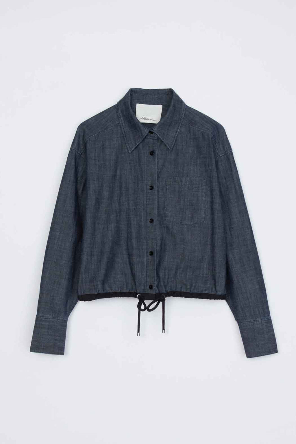 PLM-E6-1767 WASHED DENIM BLOUSE