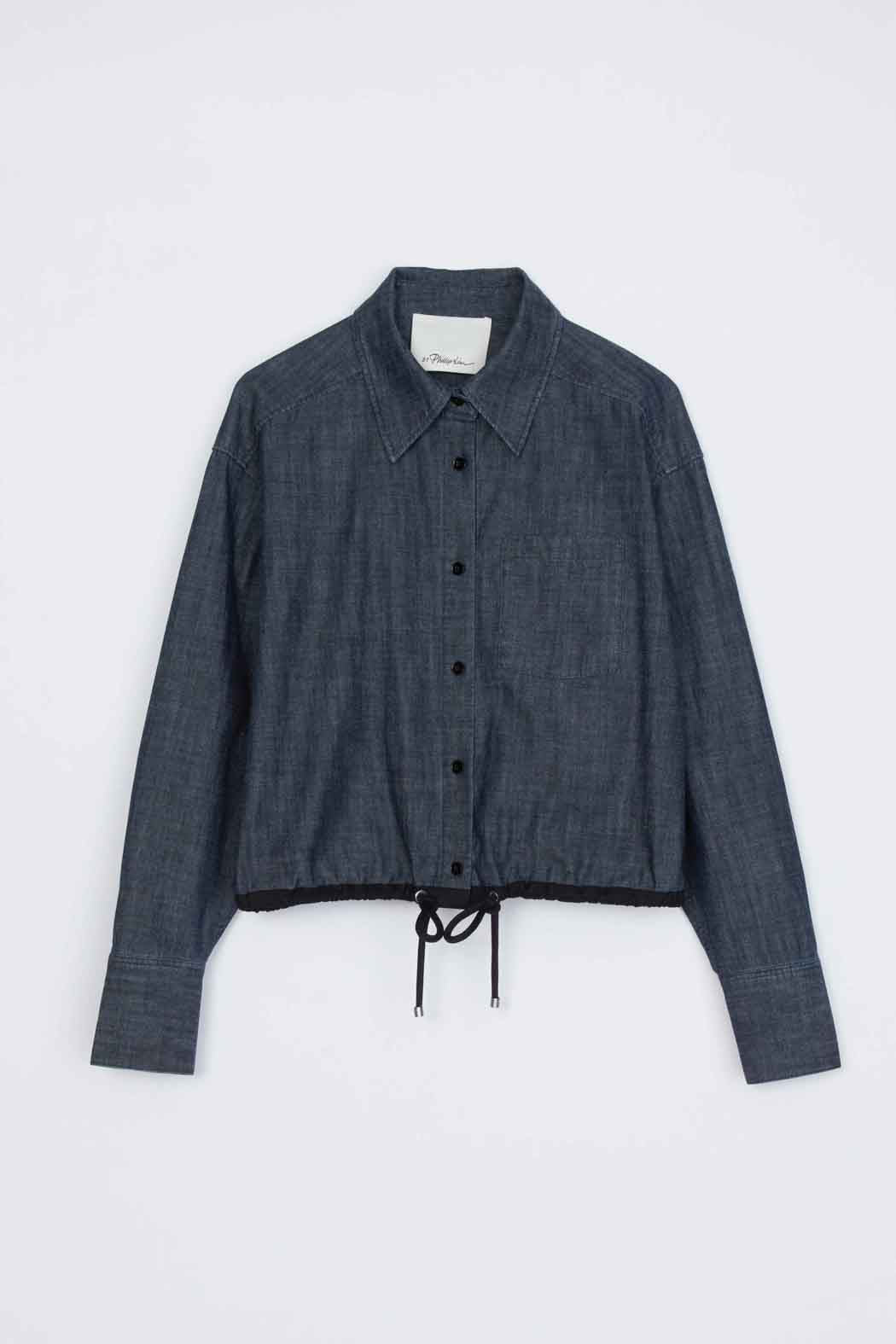 PLM-E6-1767 WASHED DENIM BLOUSE