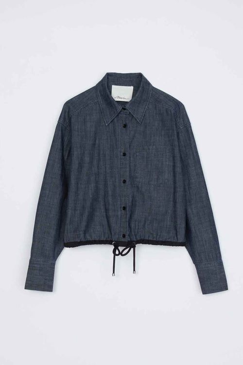 PLM-E6-1767 WASHED DENIM BLOUSE