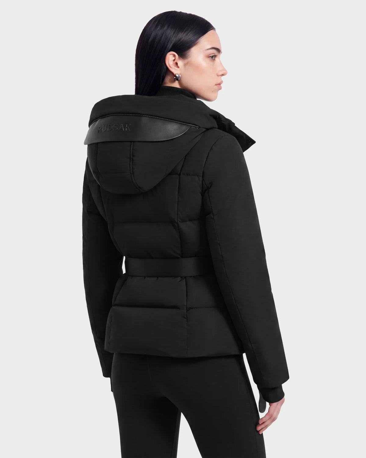 RUD-8125587 ADELINE H BLACK BELTED PUFFER JACKET X