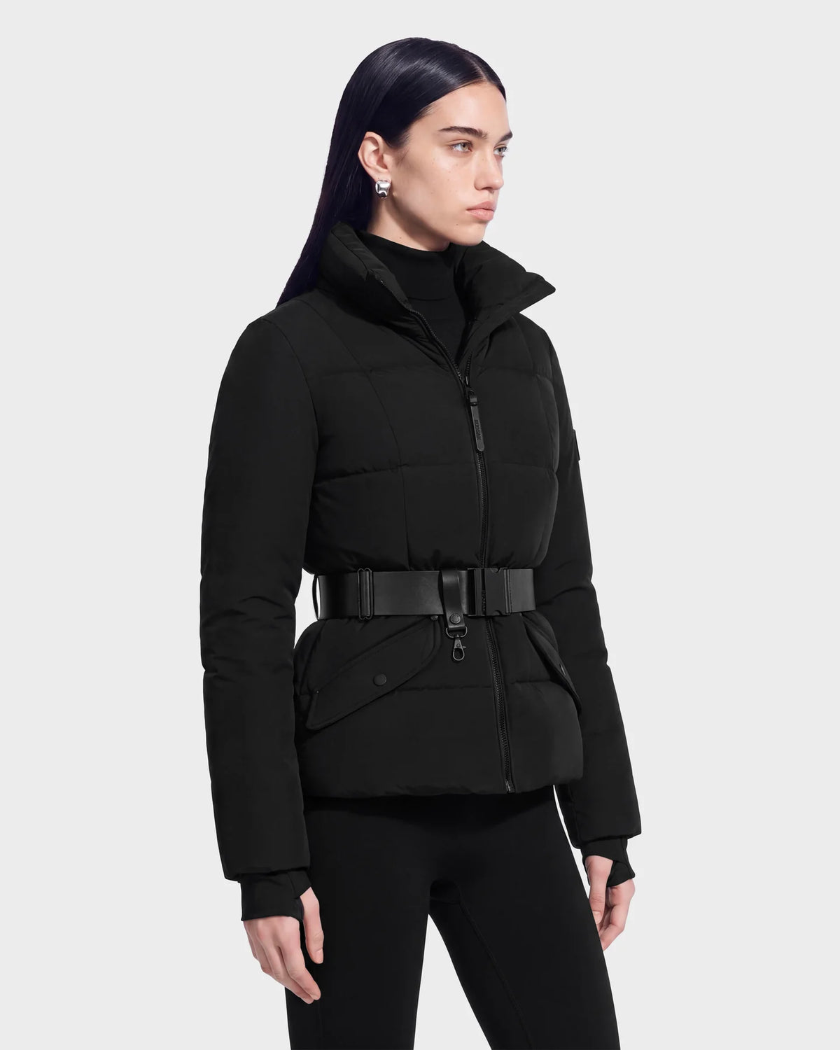 RUD-8125587 ADELINE H BLACK BELTED PUFFER JACKET X