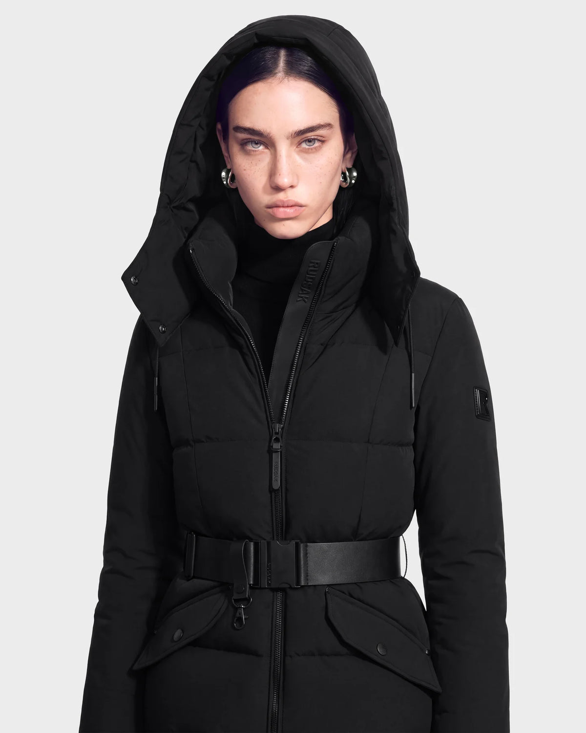 RUD-8125587 ADELINE H BLACK BELTED PUFFER JACKET X