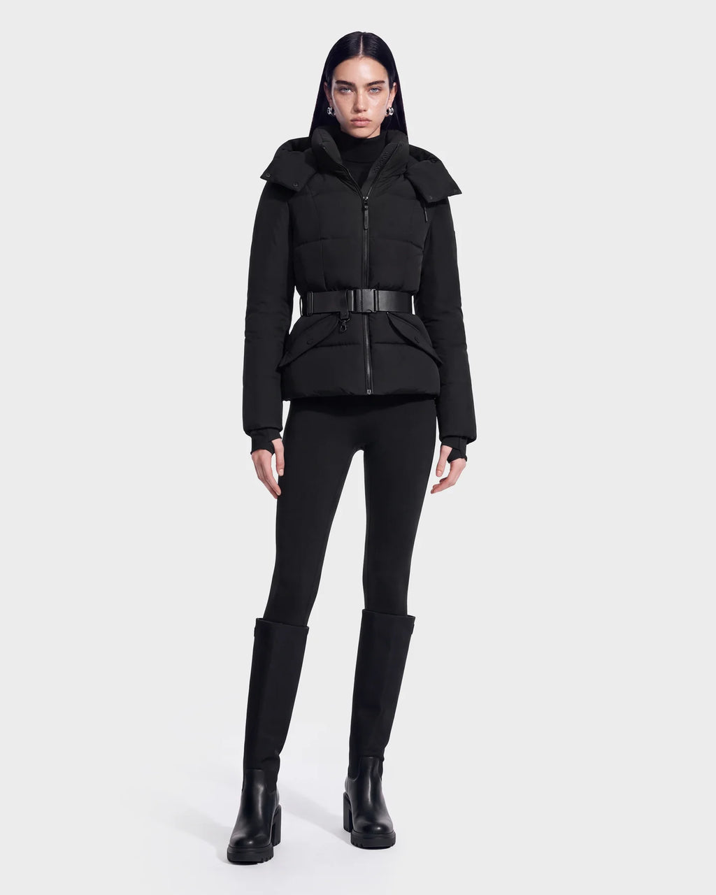 RUD-8125587 ADELINE H BLACK BELTED PUFFER JACKET X
