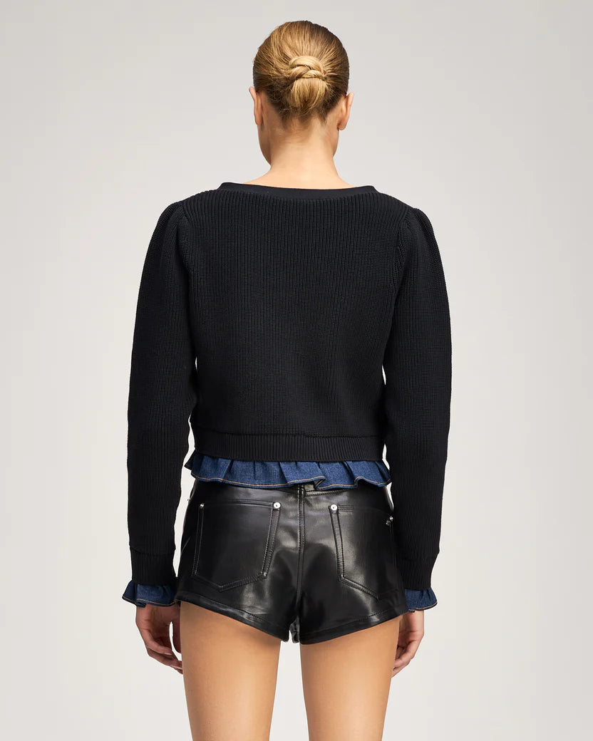 CQS-ZK12549152Z BLACK&DENIM POCKET CARDIGAN