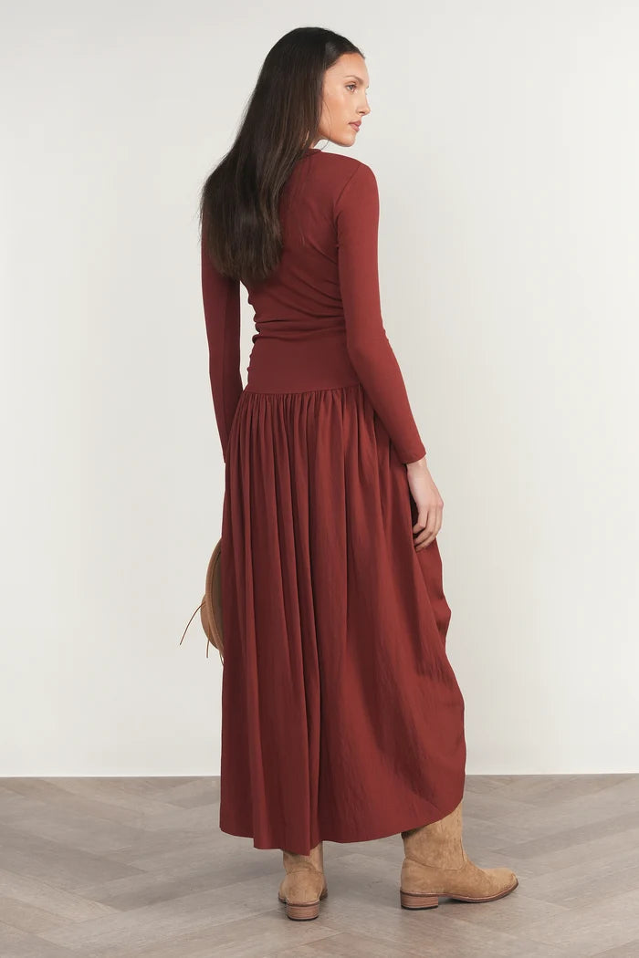 APP-F26-1034 EGGPLANT SAVOY DRESS