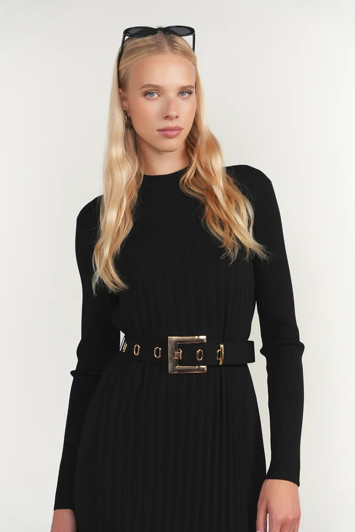 APP-F26-1186 BLACK KNIT DRESS