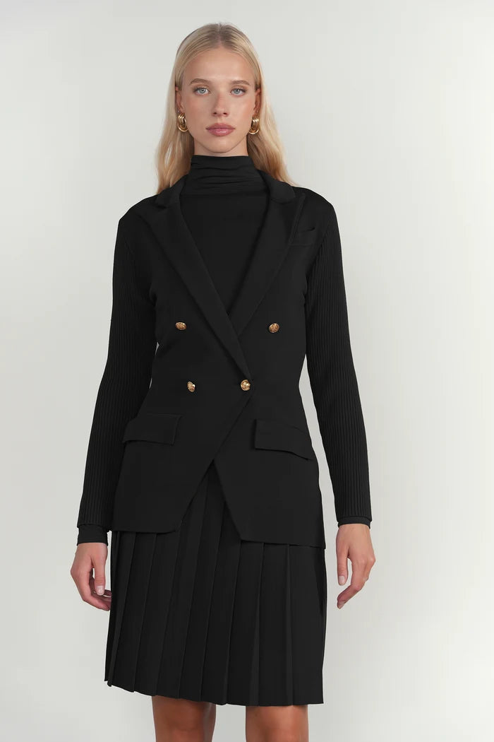 APP-F26-1218 BLACK PLEATED SKIRT