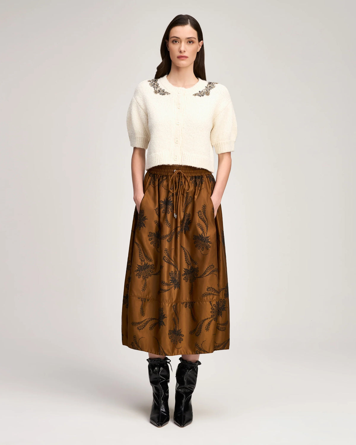 CQS-ZK1162C10866 IVORY MILLICENT SHORT SLEEVE TOP