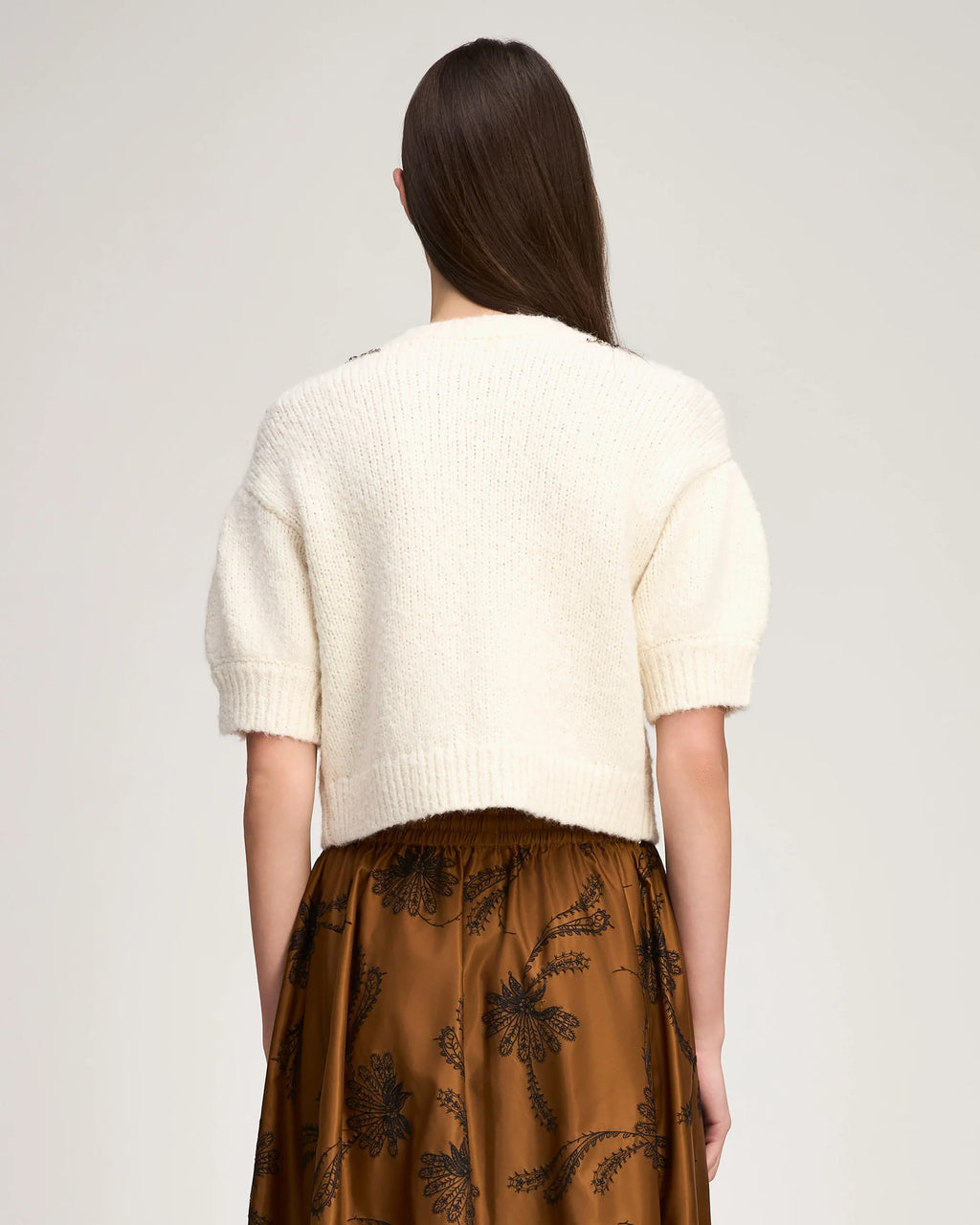 CQS-ZK1162C10866 IVORY MILLICENT SHORT SLEEVE TOP