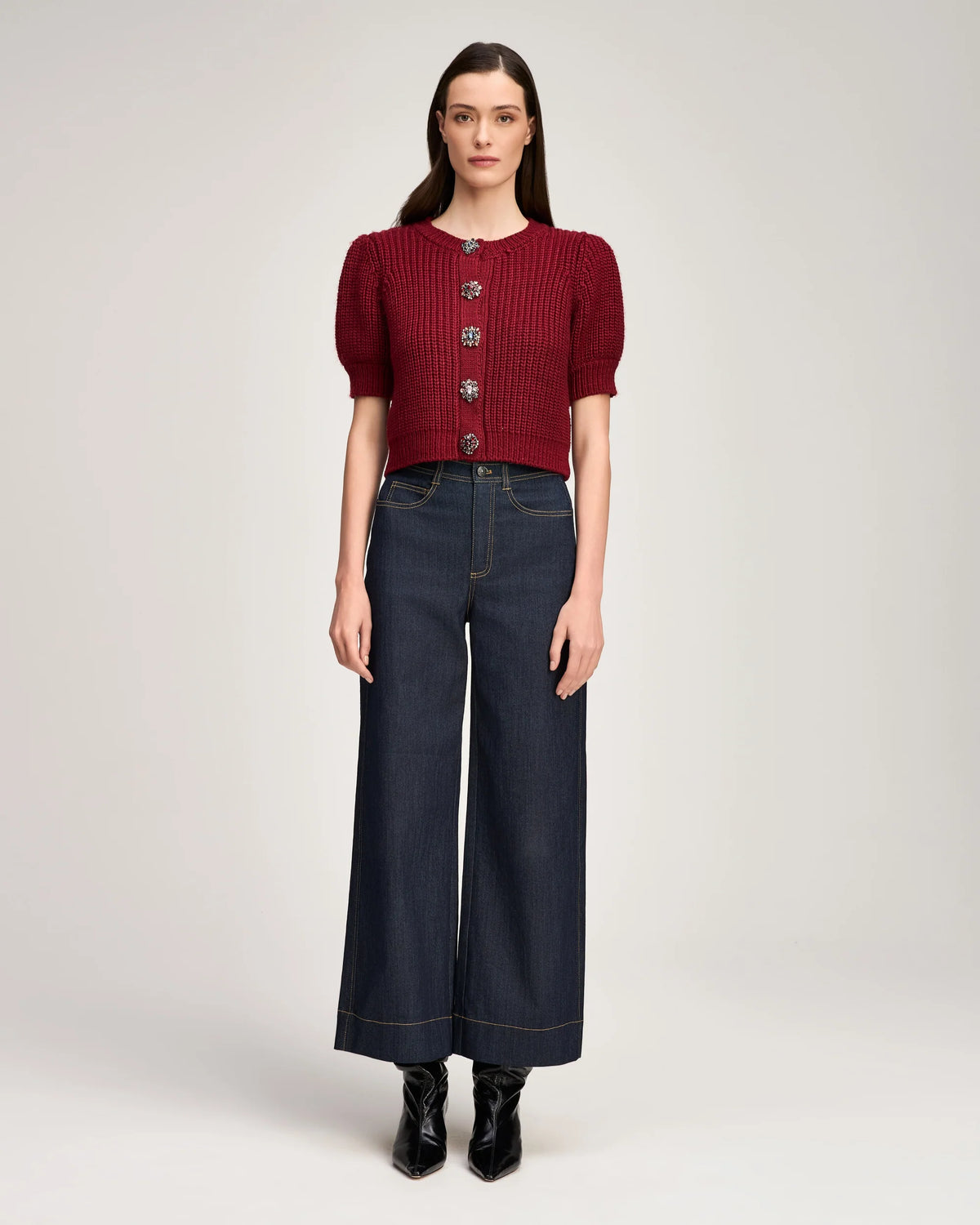 CQS-ZK12914133Z BERRY RITA EMBELLISHED BUTTON TOP
