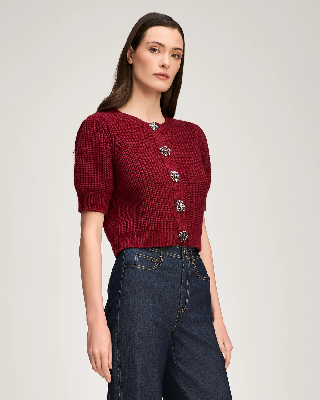 CQS-ZK12914133Z BERRY RITA EMBELLISHED BUTTON TOP