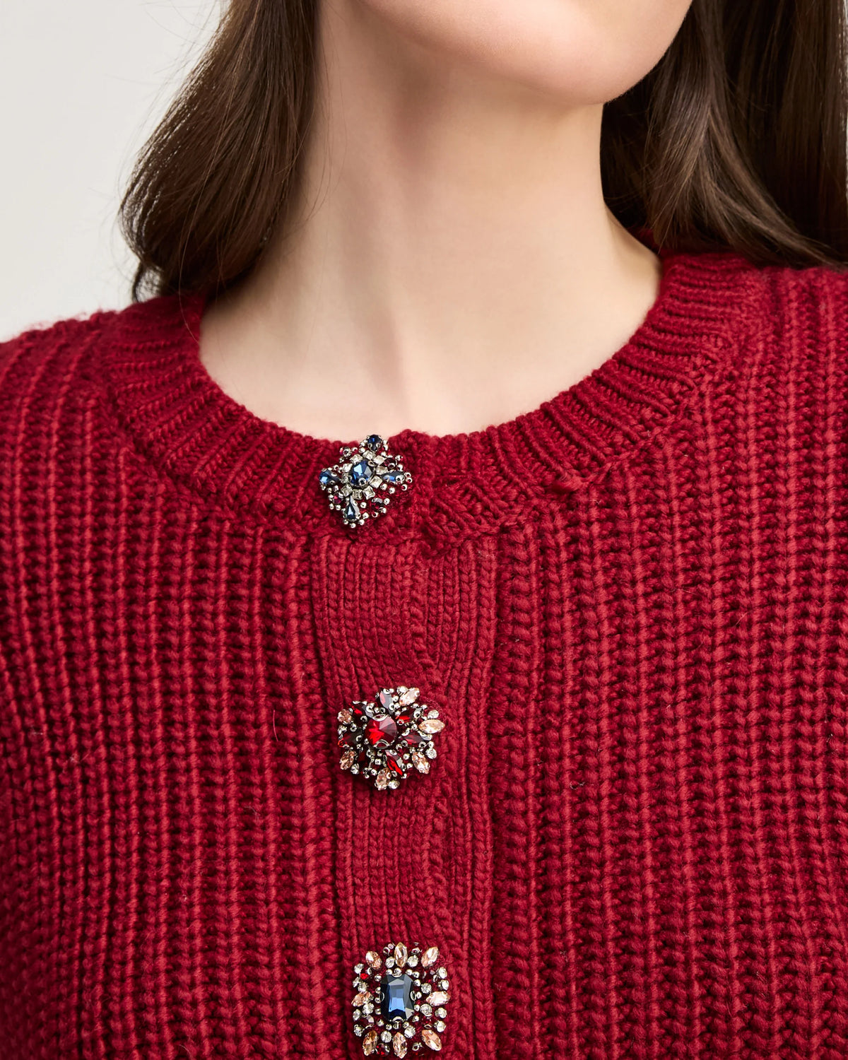 CQS-ZK12914133Z BERRY RITA EMBELLISHED BUTTON TOP