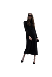 NOI-3343 BLACK CHIFFON&VELVET DRESS