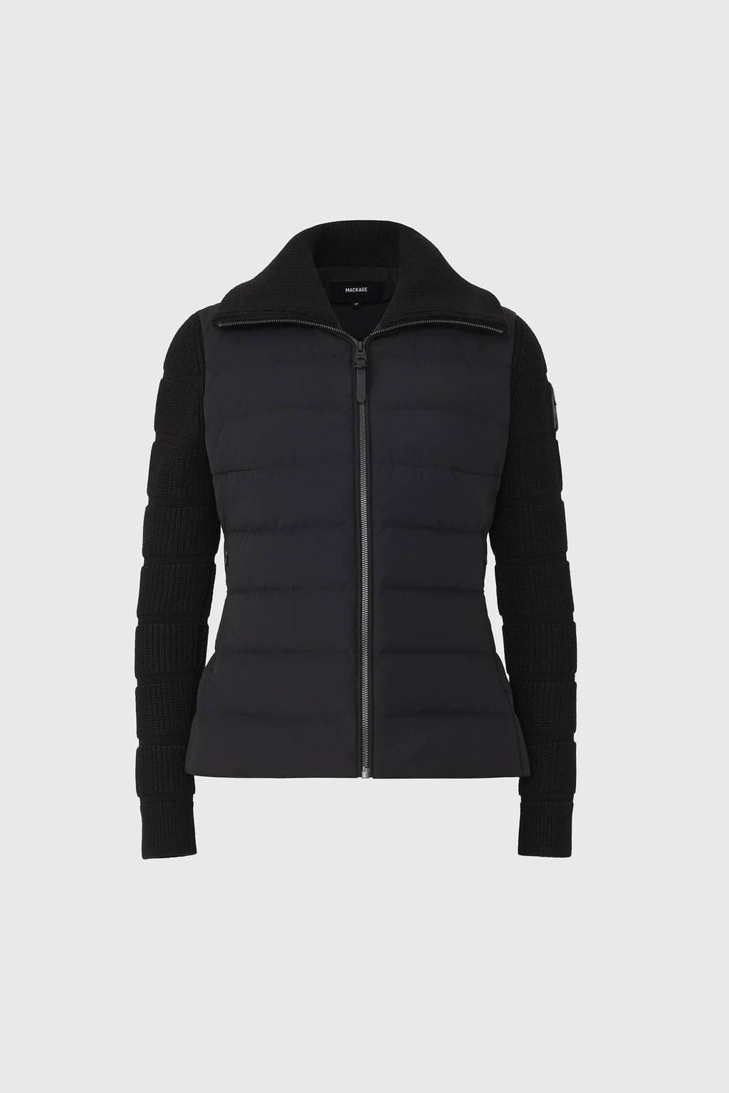 MKG-FEE-LWD BLACK KNIT COMBO JACKET