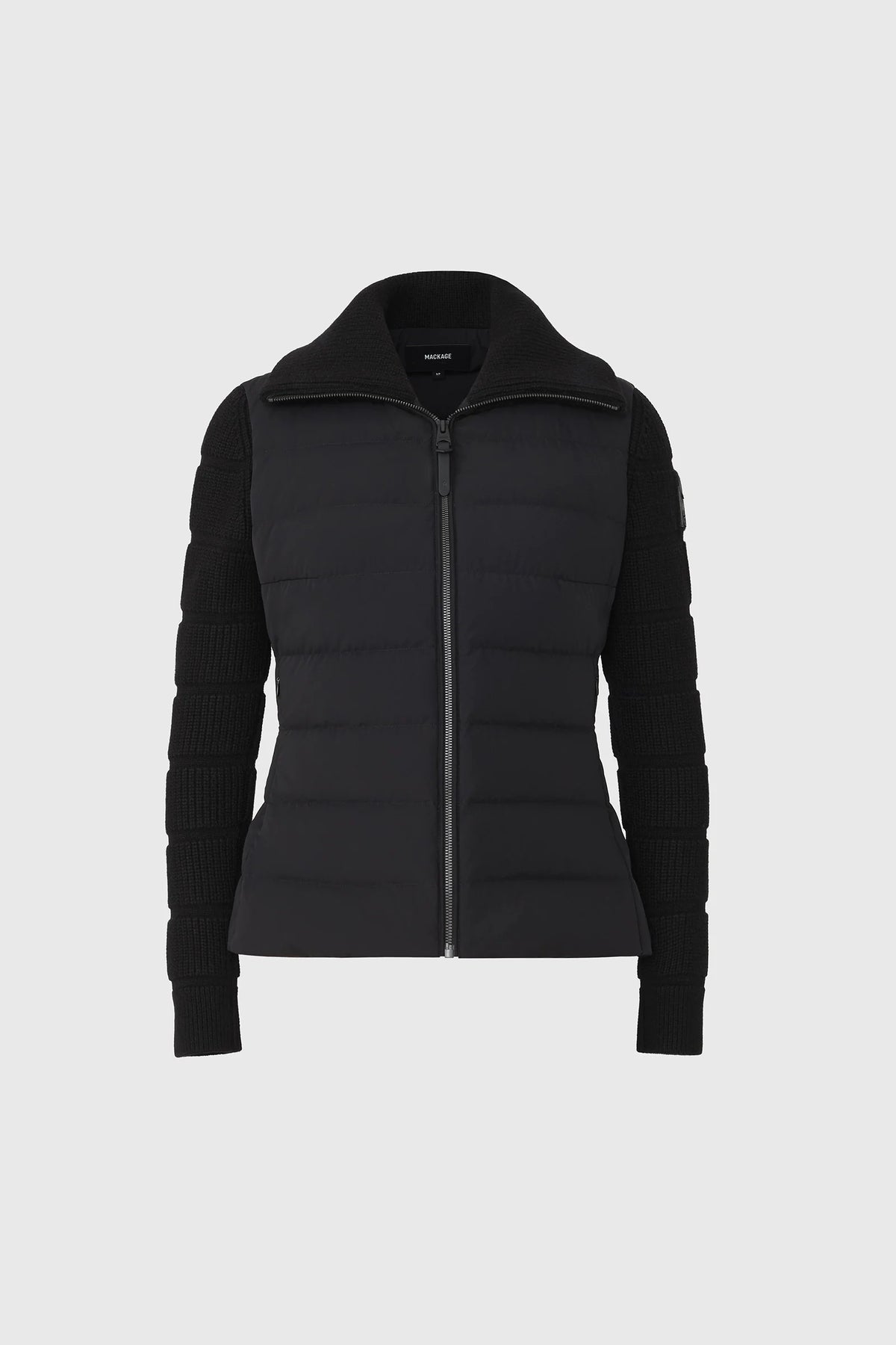 MKG-FEE-LWD BLACK KNIT COMBO JACKET