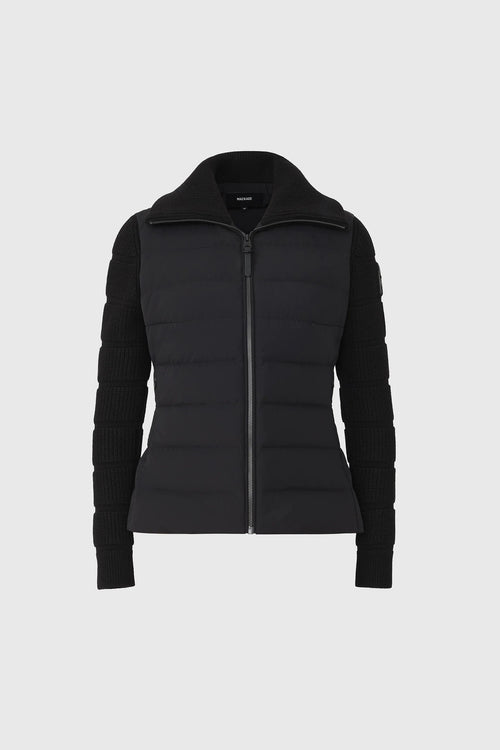 MKG-FEE-LWD BLACK KNIT COMBO JACKET