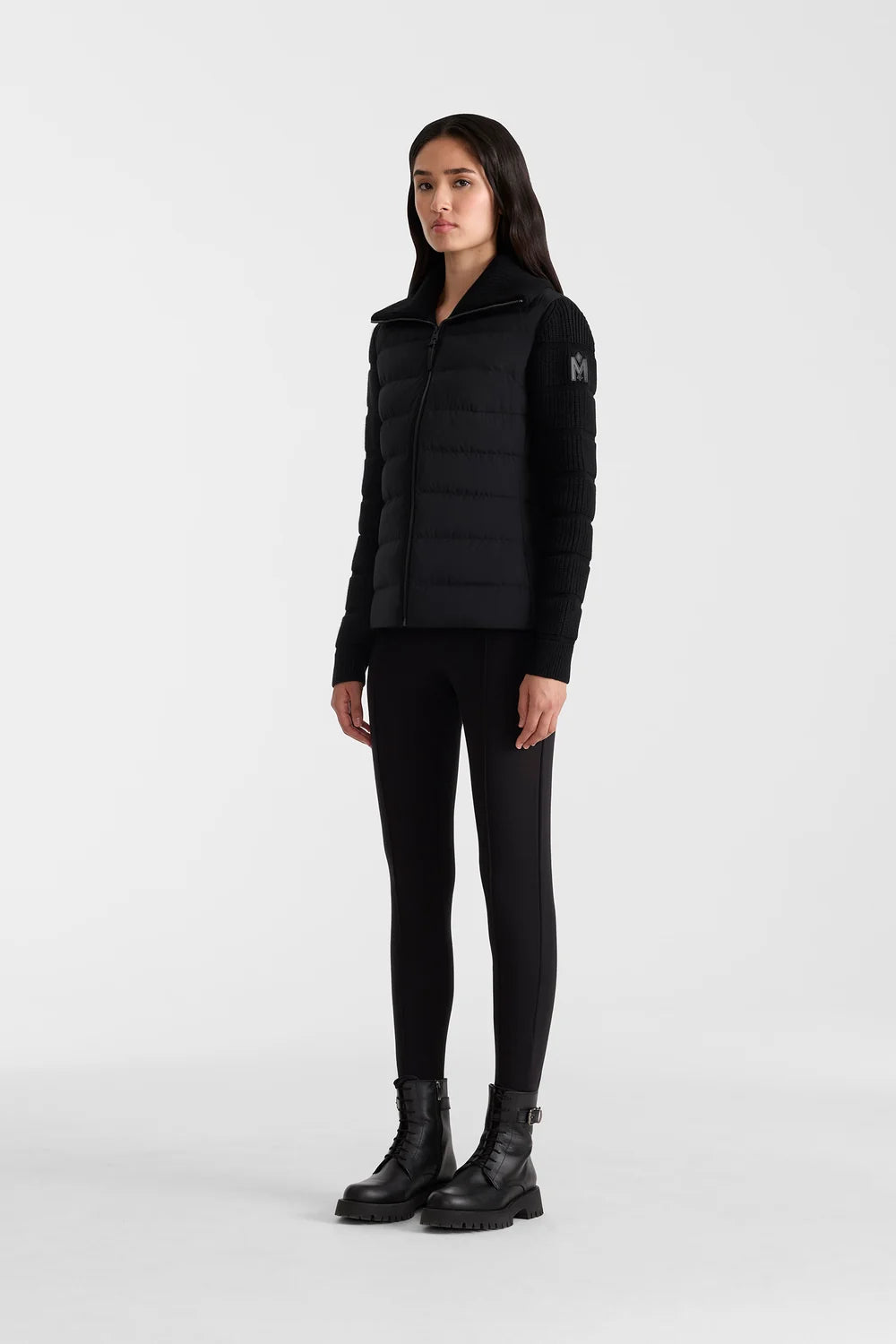 MKG-FEE-LWD BLACK KNIT COMBO JACKET