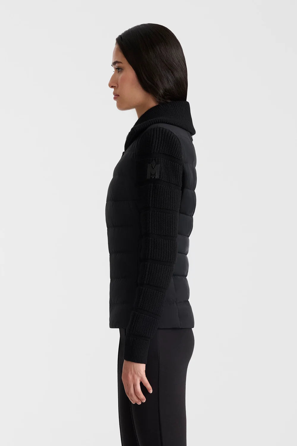 MKG-FEE-LWD BLACK KNIT COMBO JACKET