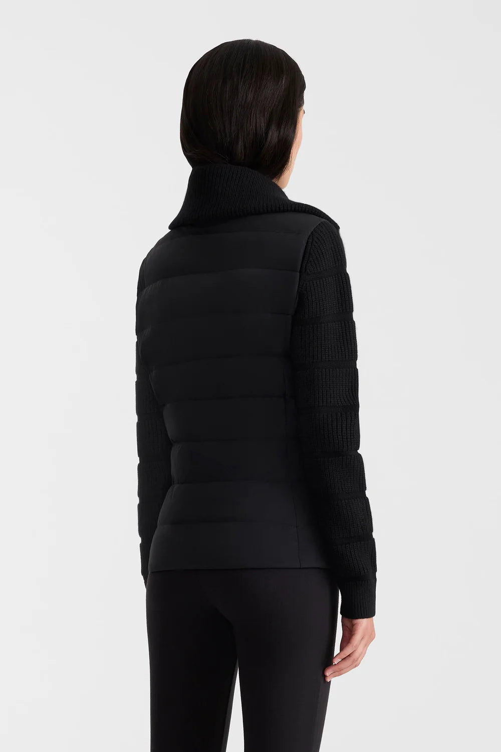 MKG-FEE-LWD BLACK KNIT COMBO JACKET