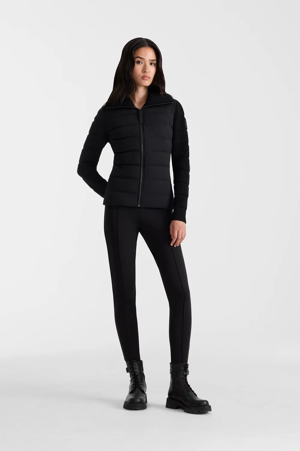 MKG-FEE-LWD BLACK KNIT COMBO JACKET