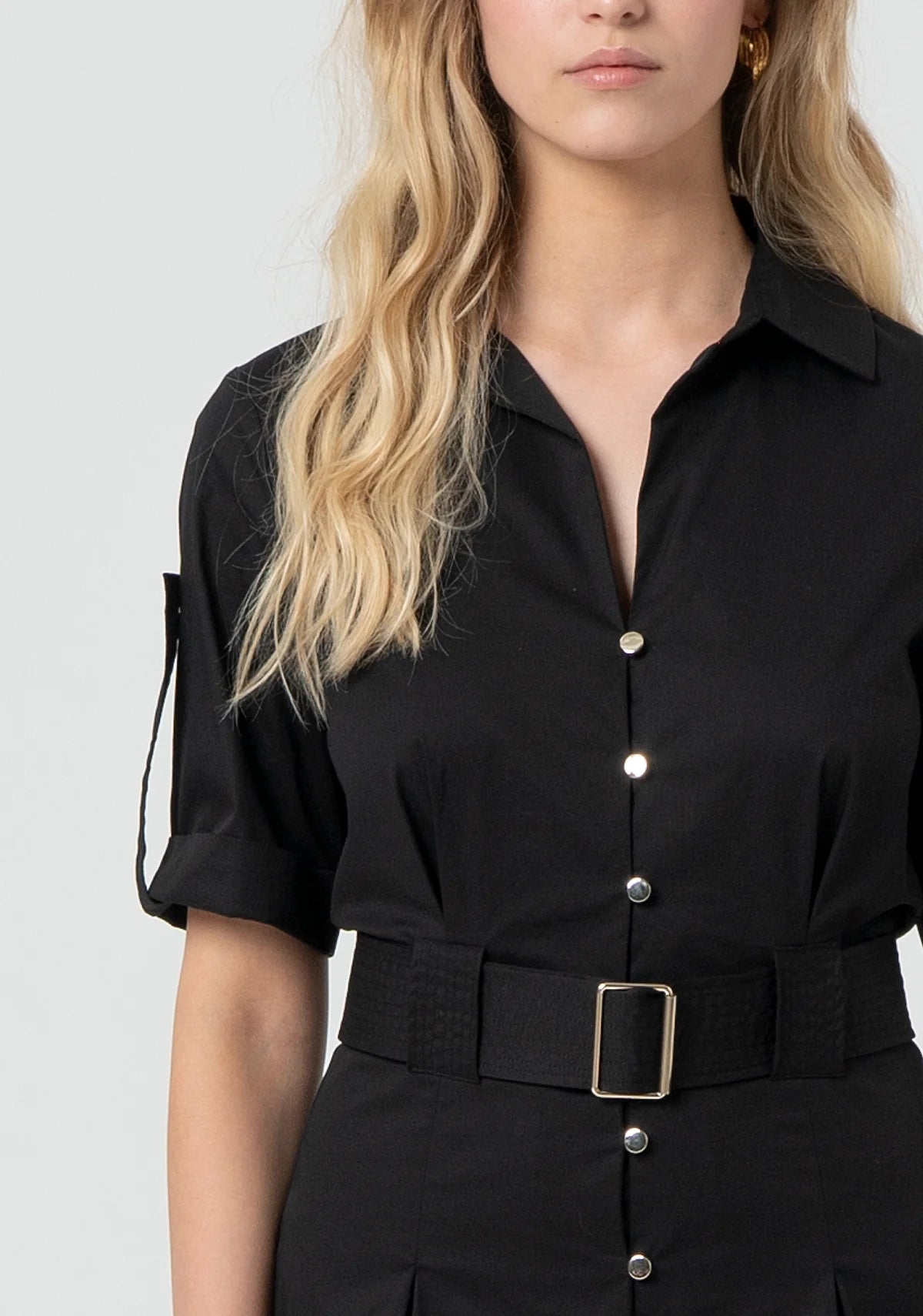 FCM-FR25SD3006W5 BLACK BUTTON DOWN DRESS