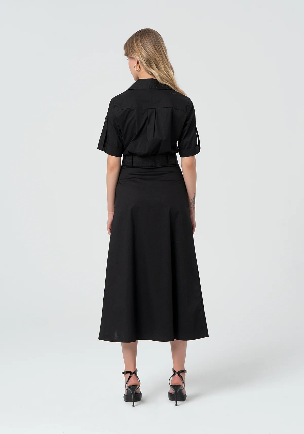 FCM-FR25SD3006W5 BLACK BUTTON DOWN DRESS