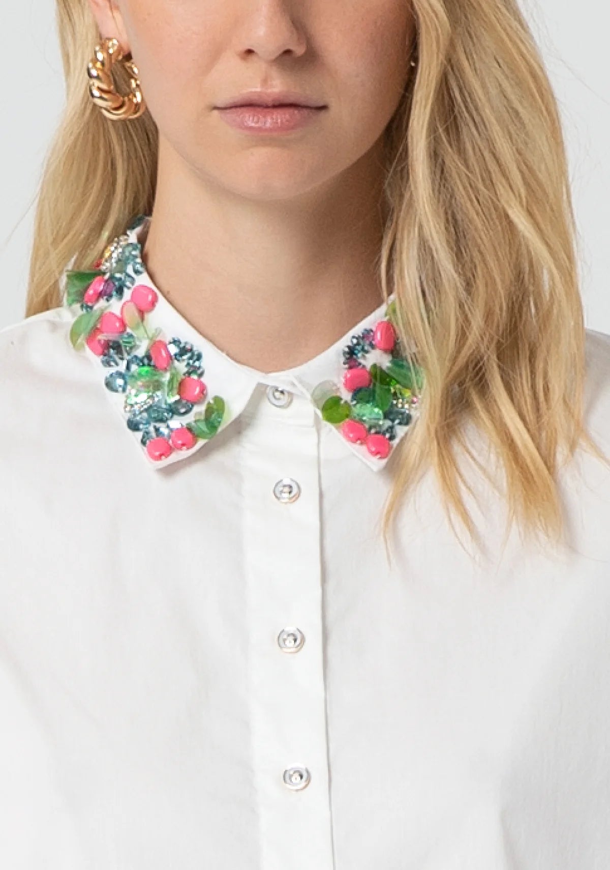 FCM-FR25ST6010W5 WHITE&COLORED DIAMOND SHIRT