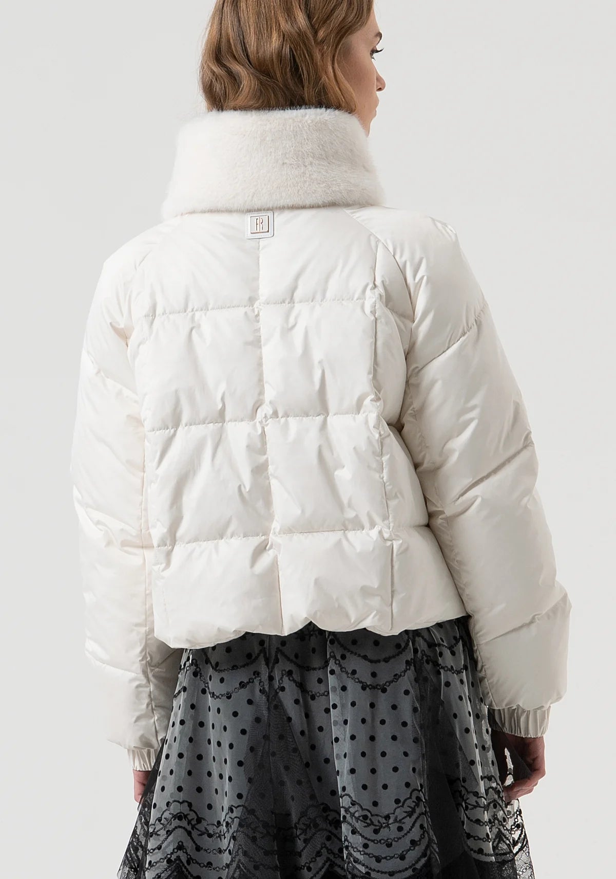 FCM-FR25WC3005O BLACK FUR PUFFER JACKET