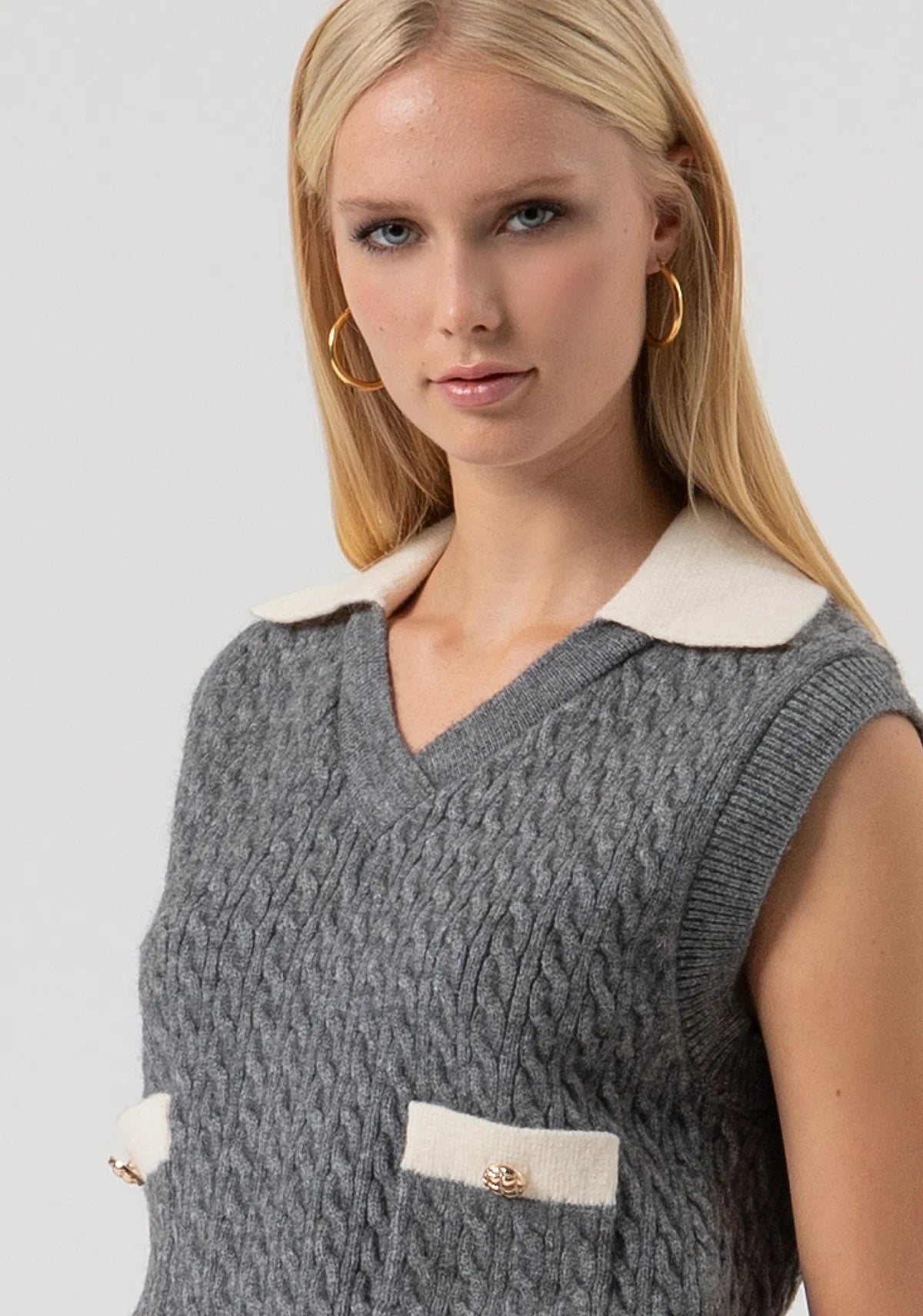 FCM-FR25WJ5011K5 GREY&IVORY VEST