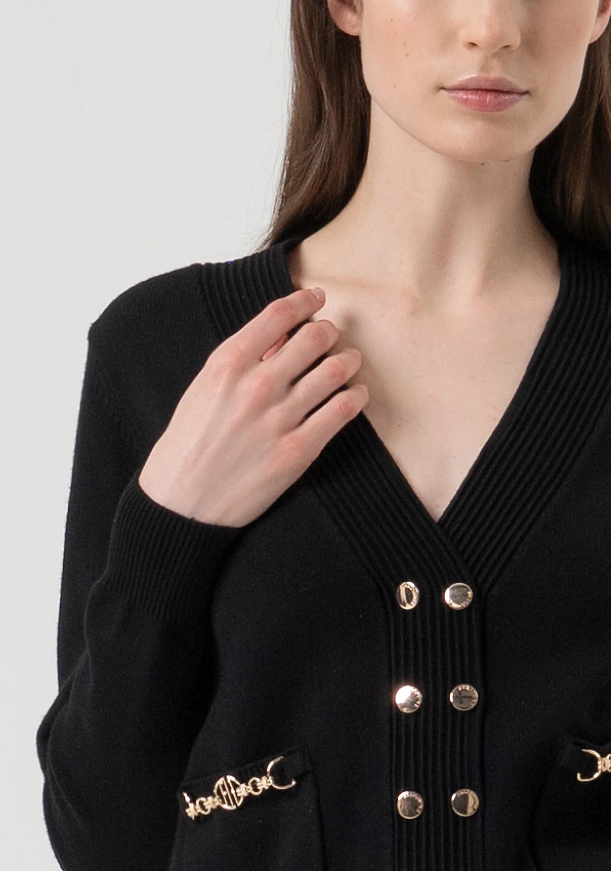 FCM-FR25WT8010K5 CAMEL DOUBLE BREASTED CARDIGAN