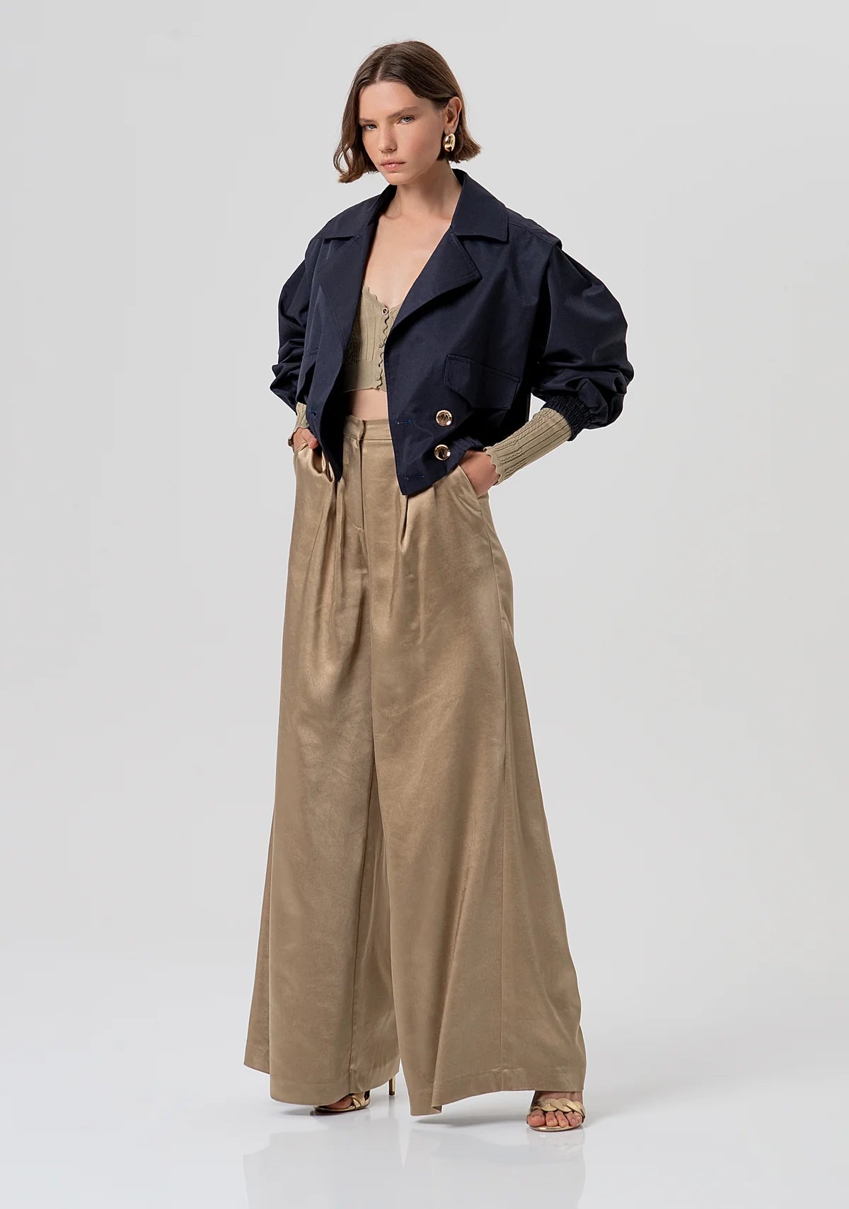 FCM-FR26SJ1003W4 NAVY DOUBLE BREASTED JACKET